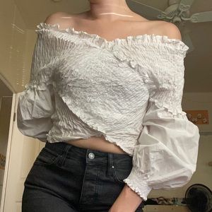 White Peasant Style Top from Zara